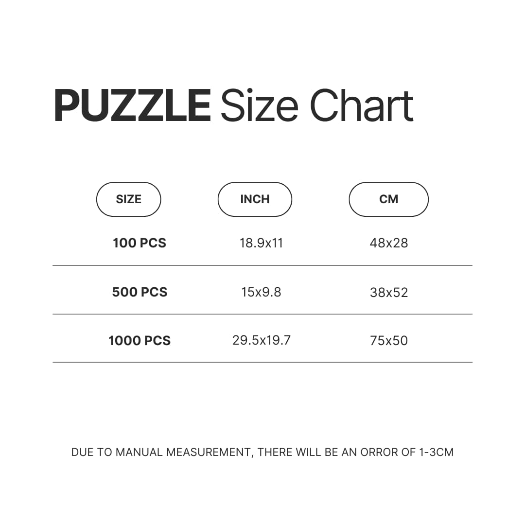 Puzzle Size Chart - Lorna Shore Store