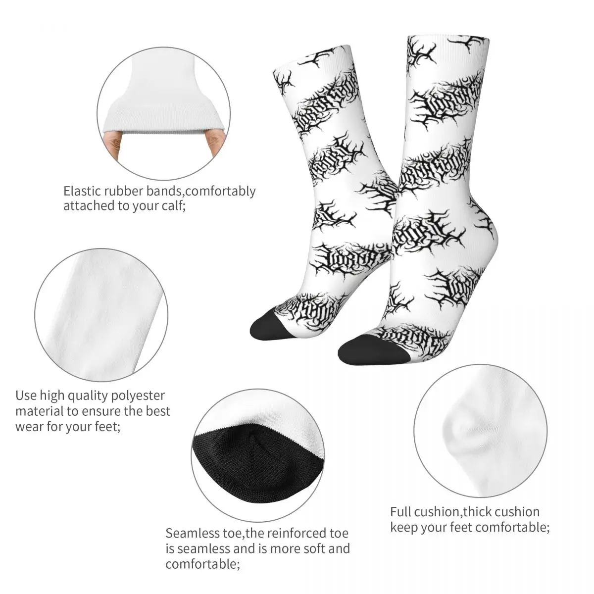 Men Lorna Shore Band Logo Socks Super Soft Casual Deathcore Band Socks Harajuku Accessories Middle TubeSocks 1 - Lorna Shore Store