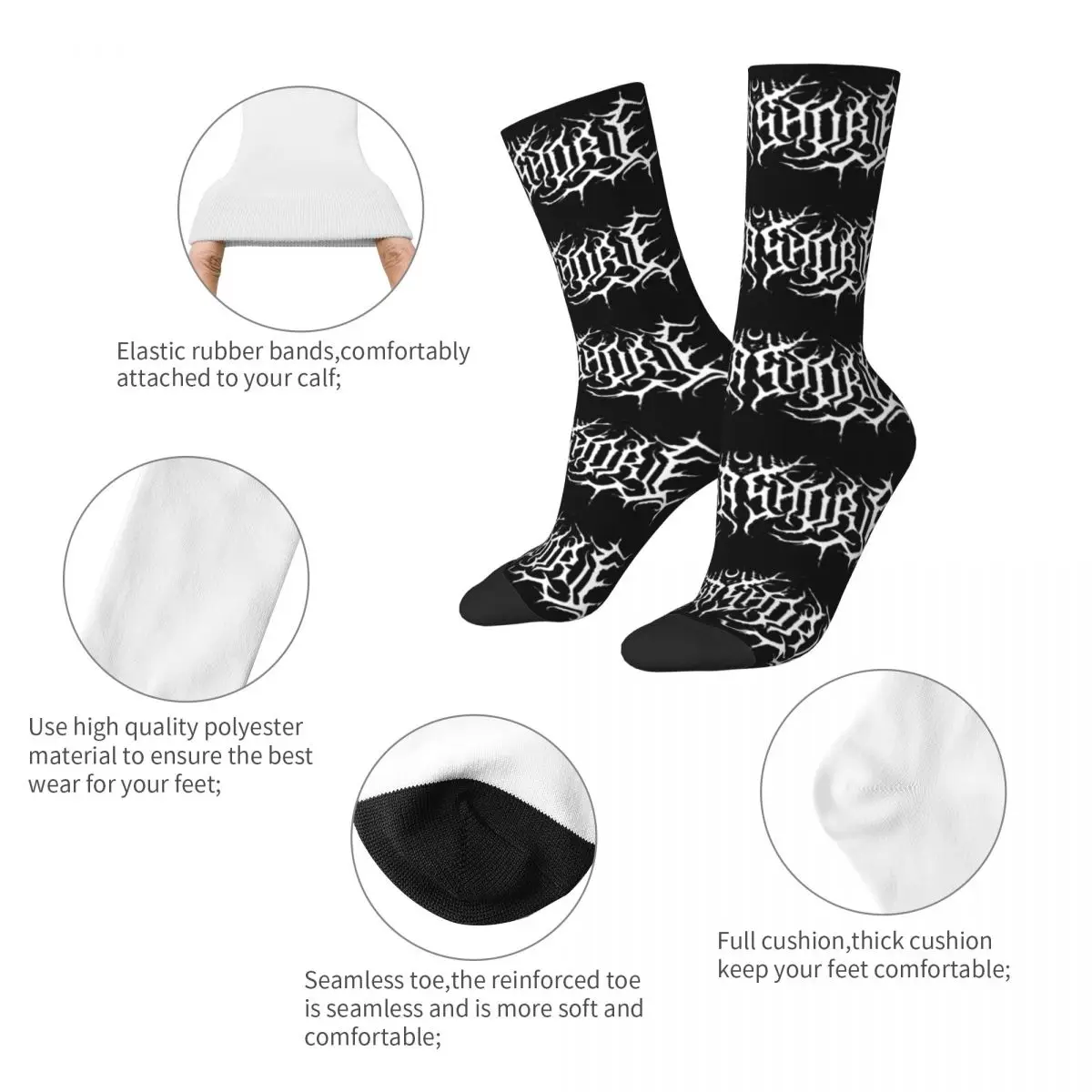Retro Women Men Lorna Shore Logo Design Socks Heavy Metal Punk Merch Middle Tube Socks Cotton 1 - Lorna Shore Store