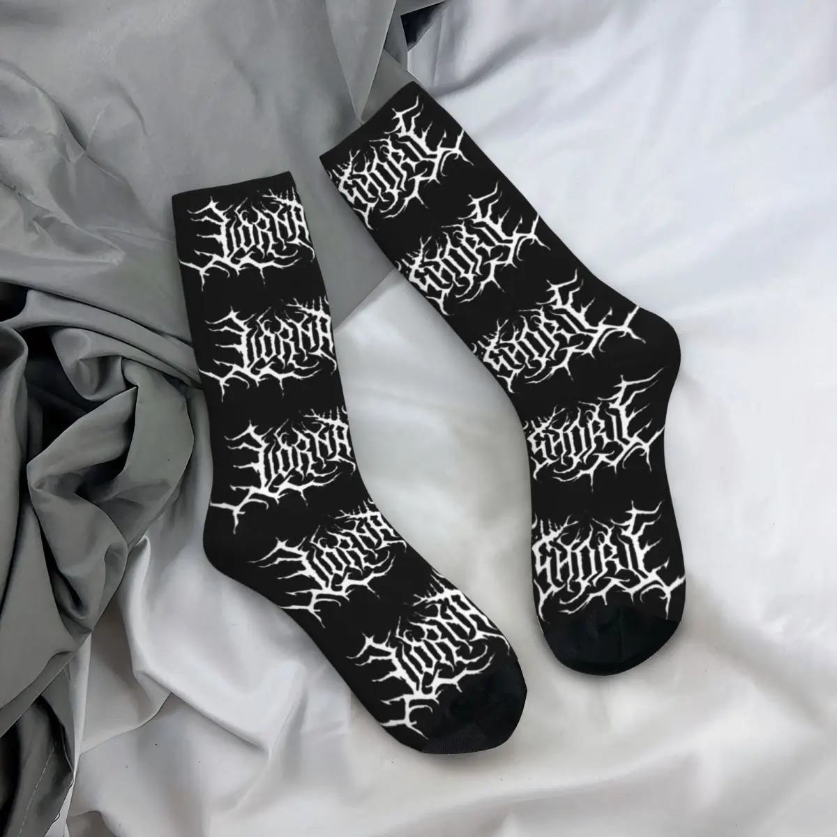 Retro Women Men Lorna Shore Logo Design Socks Heavy Metal Punk Merch Middle Tube Socks Cotton 2 - Lorna Shore Store